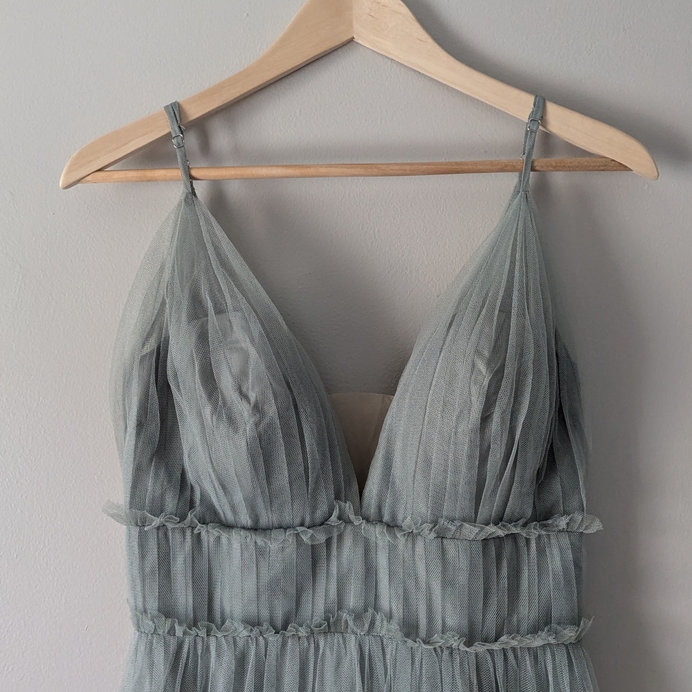 Revelry Alma Tulle Sage Maxi Dress - Picture 3 of 6